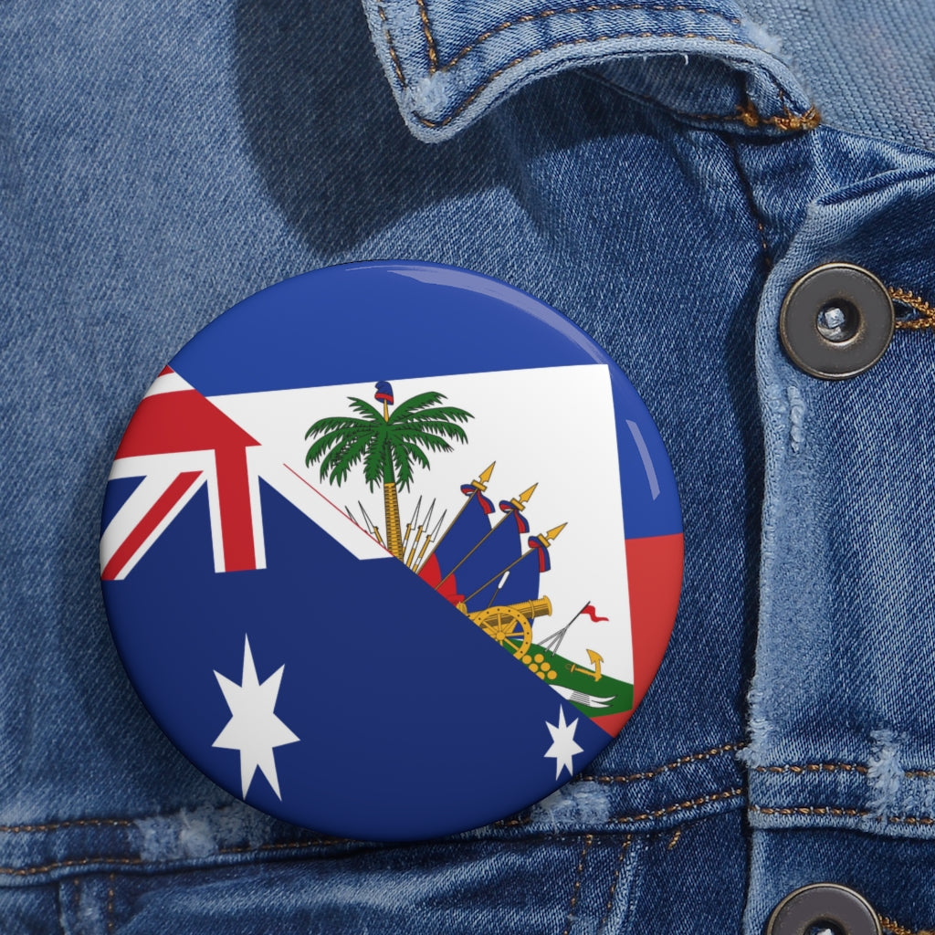 Australian Haitian Flag Pin Button | Australia Haiti Pins