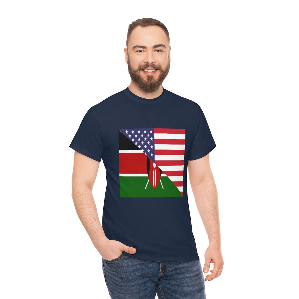 Kenyan American Flag Tee Shirt | Kenya USA Tshirt