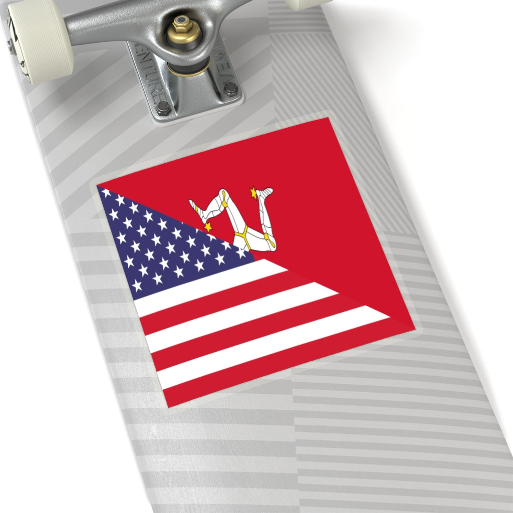 Isle of Man American Flag Sticker | USA Mann Accessory