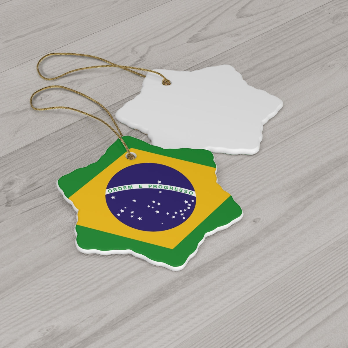 Brazil Flag Ceramic Ornaments | Brazilian Brasil Christmas Tree