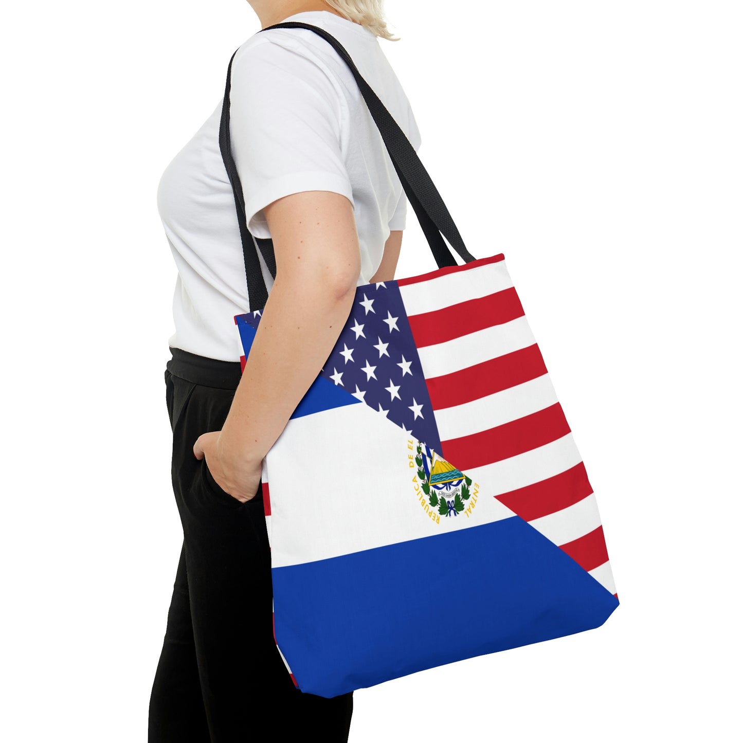 El Salvador American Flag USA Tote Bag | Shoulder Bag