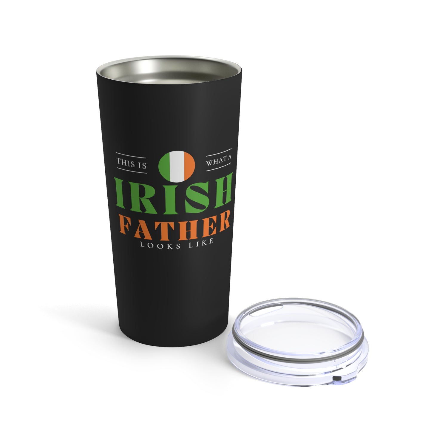 Irish Father Looks Like Ireland Flag Fathers Day Tumbler 20oz Beverage Container