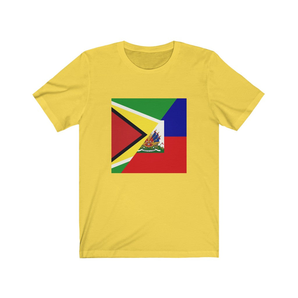 Half Haitian Guyanese Flag Tee | Haiti Guyana Shirt