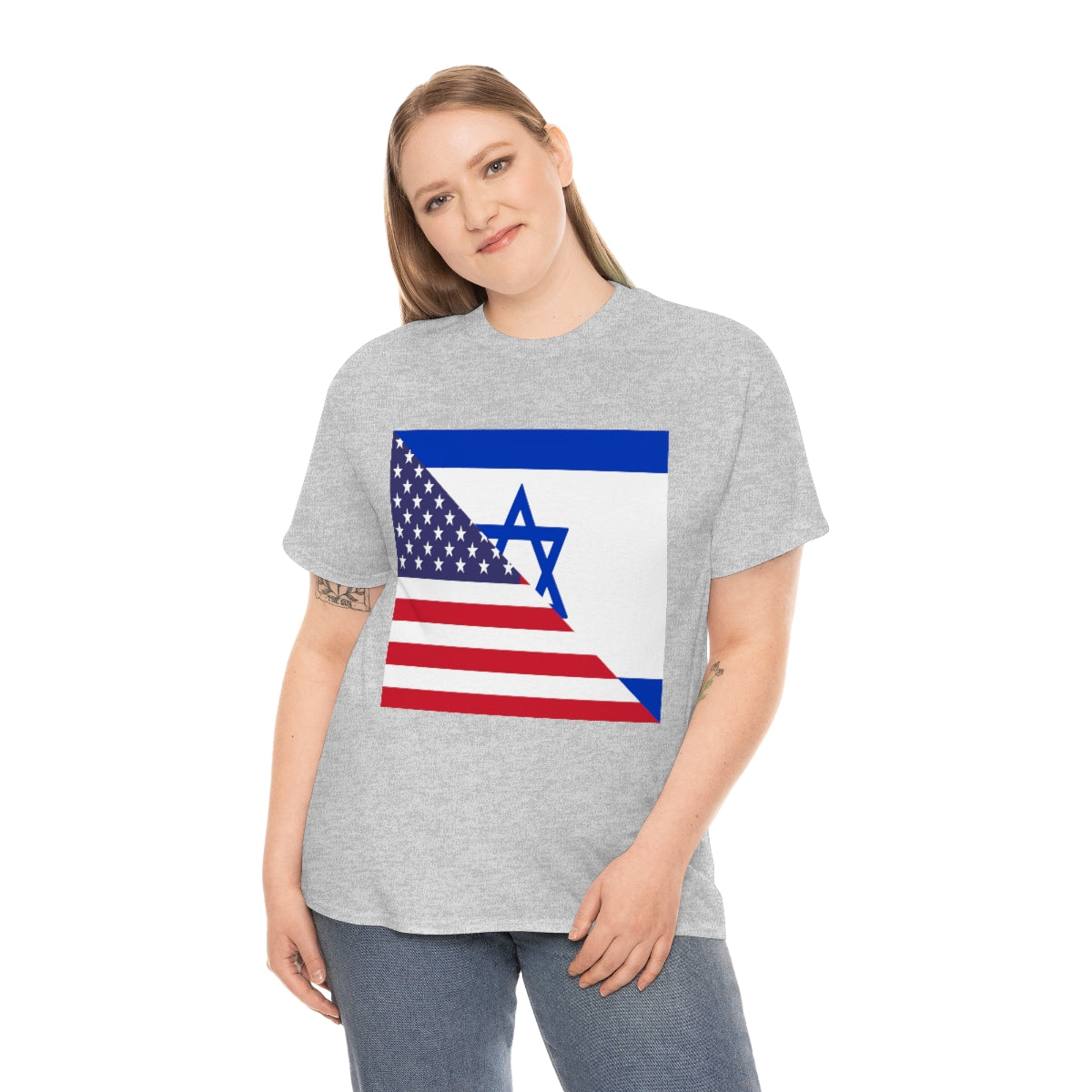 Israel American Flag Half Israeli USA T-Shirt | Unisex Tee Shirt