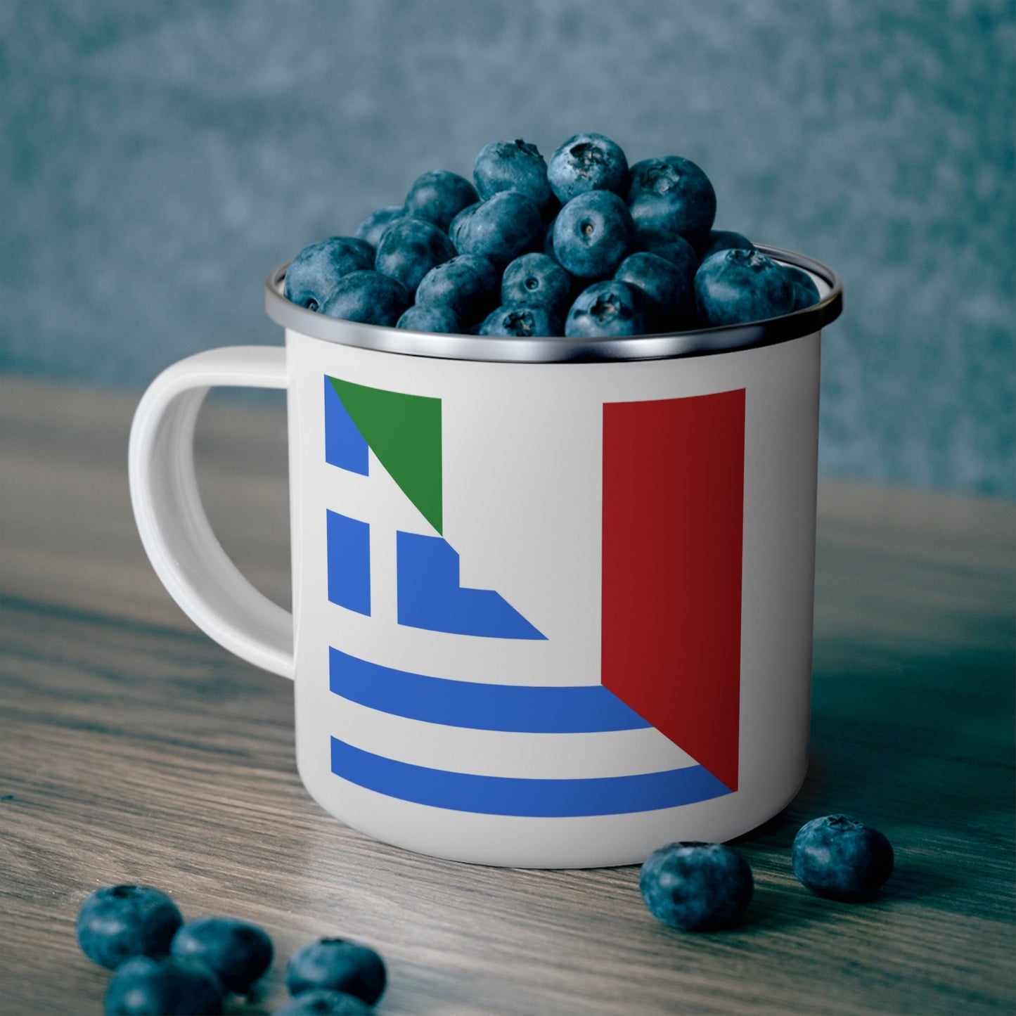 Greek Italian Flag Half Greece Italy 12oz Enamel Mug