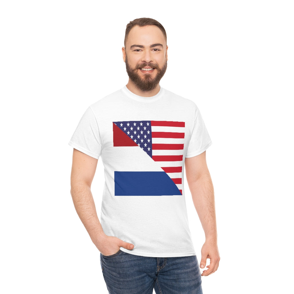 Dutch American Flag Tee Shirt | Unisex Netherlands USA Tshirt