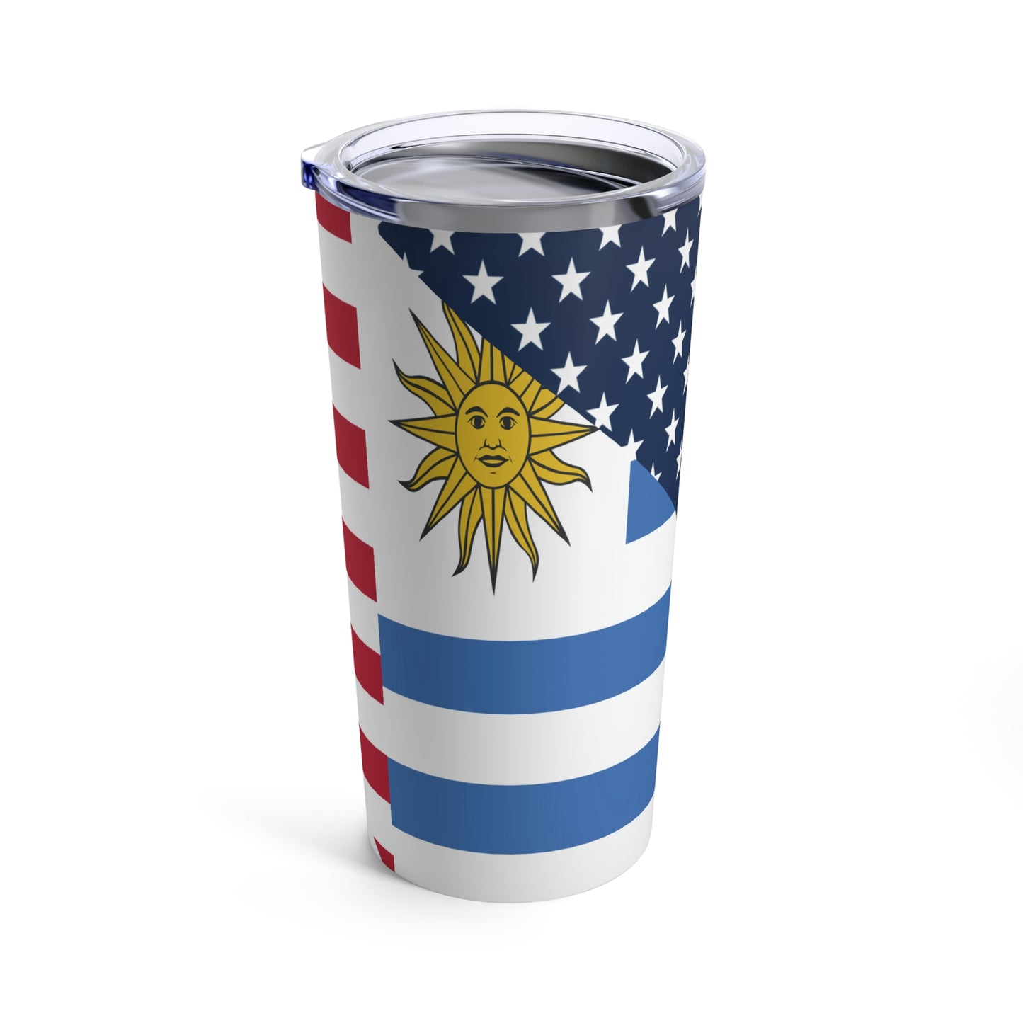 Uruguay American Flag Half Uruguayan USA Tumbler 20oz Beverage Container