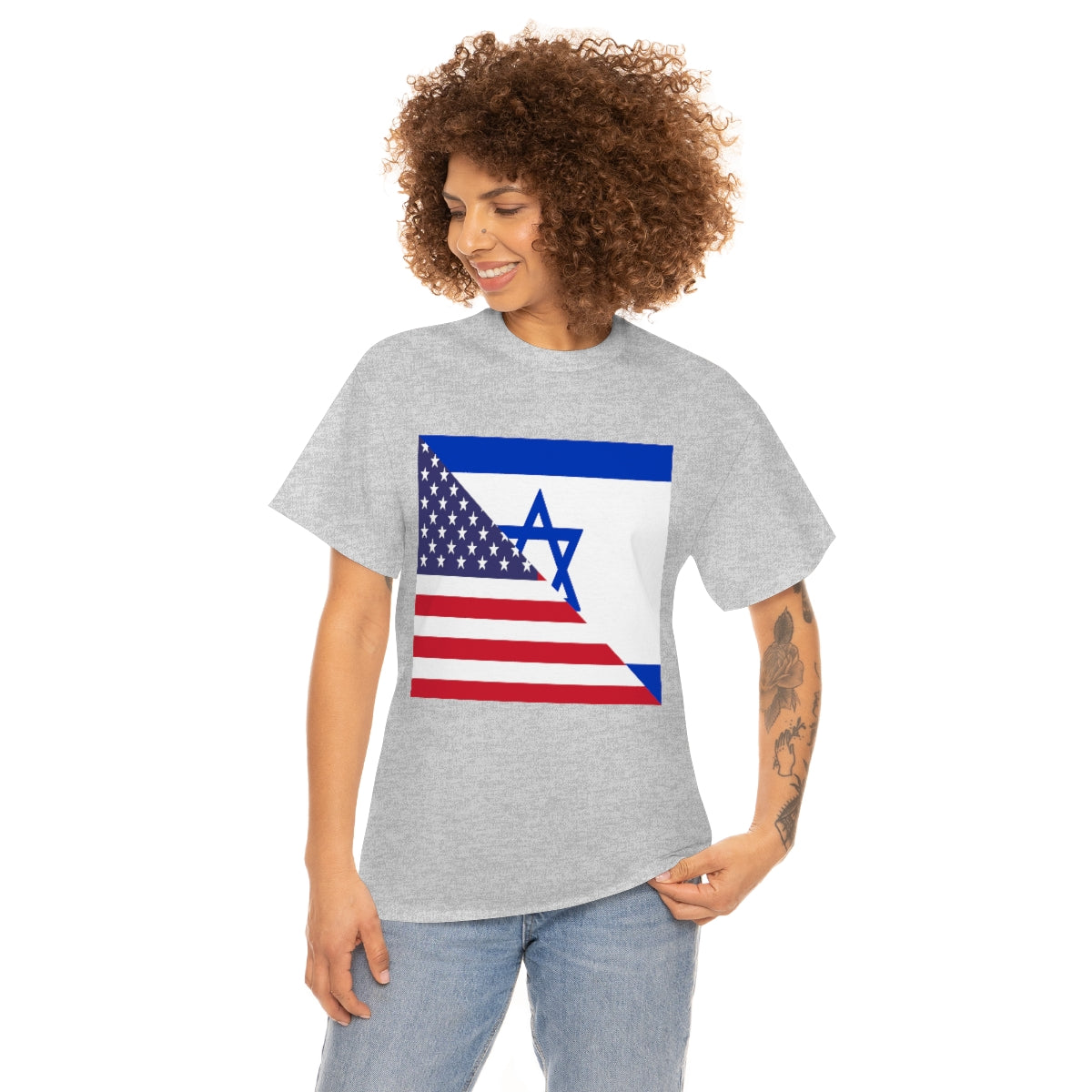 Israel American Flag Half Israeli USA T-Shirt | Unisex Tee Shirt