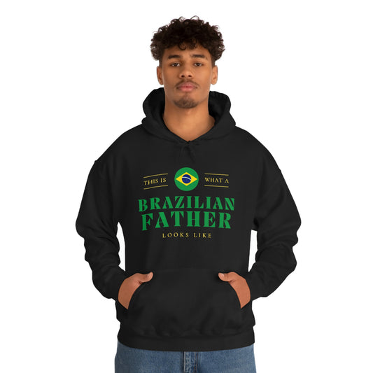 Brazilian Dad Looks Like Brazil Father Hoodie | Unisex Pullover Hooded Sweatshirt