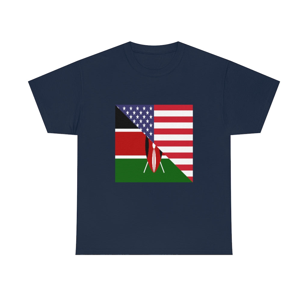 Kenyan American Flag Tee Shirt | Kenya USA Tshirt