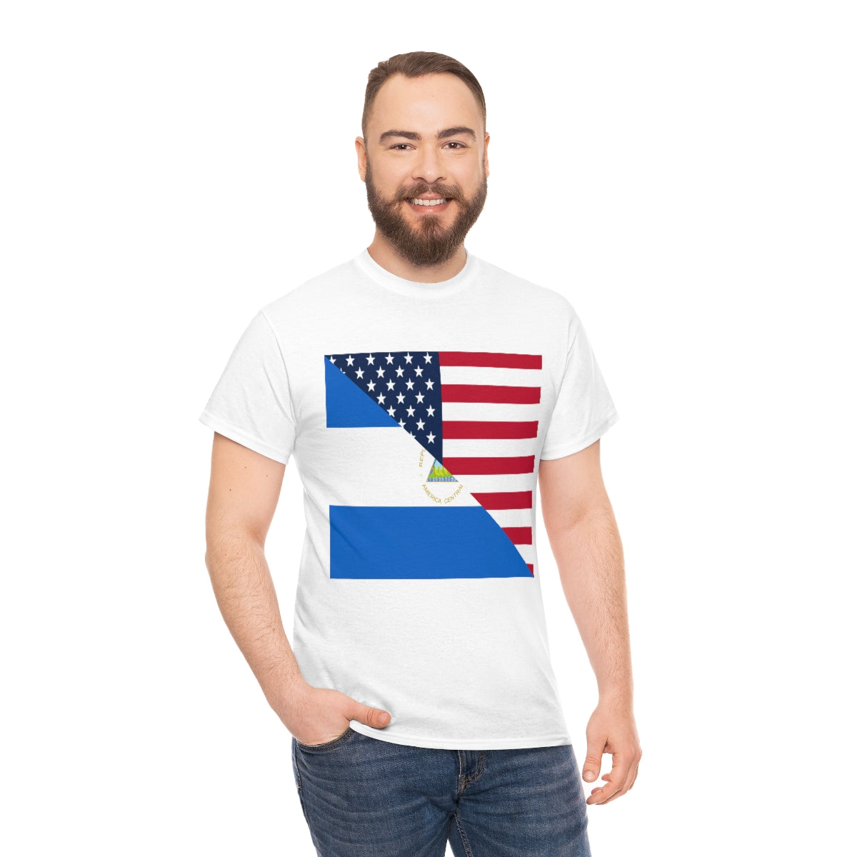 Nicaragua American Flag T-Shirt | Unisex Nicaraguan USA Tee Shirt