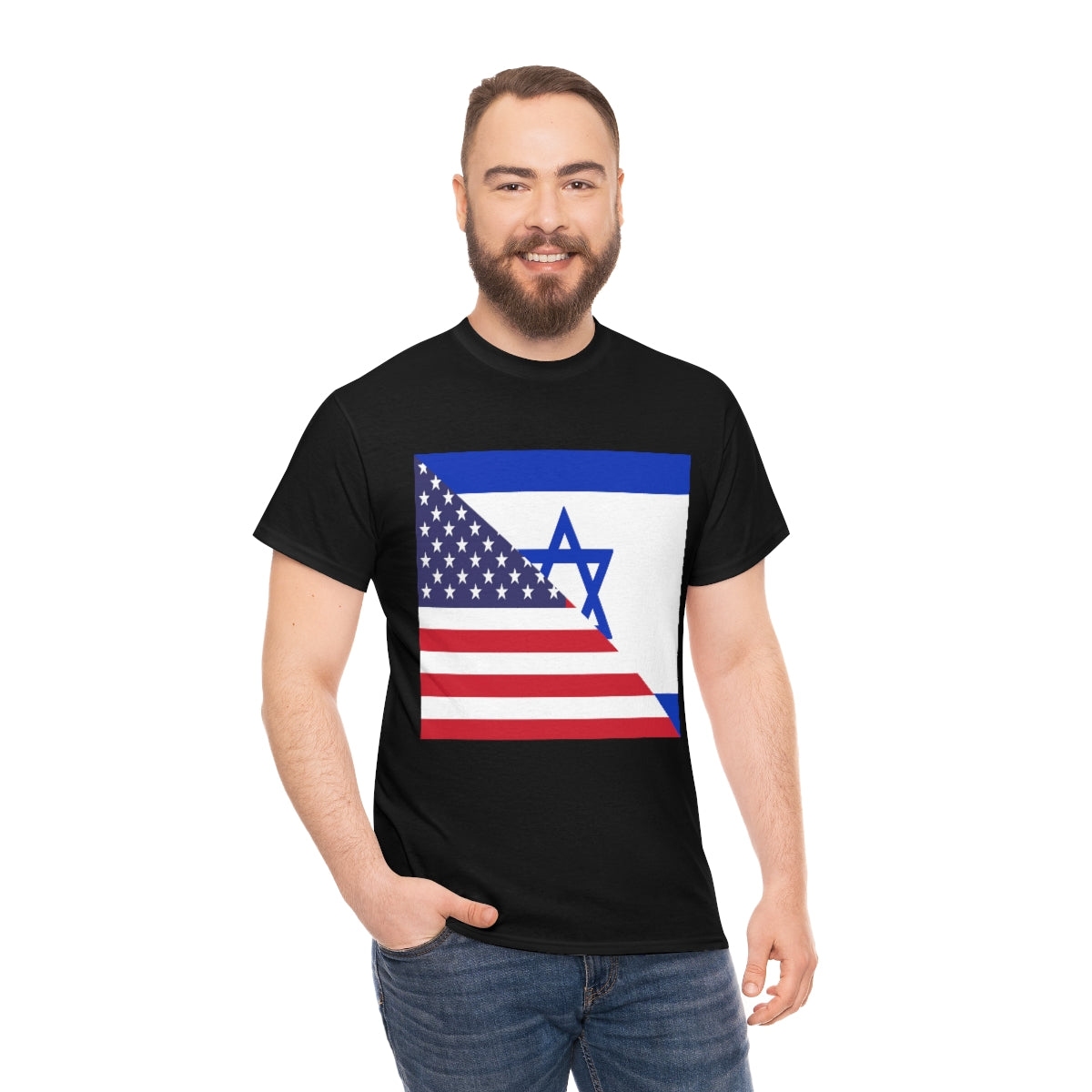 Israel American Flag Half Israeli USA T-Shirt | Unisex Tee Shirt