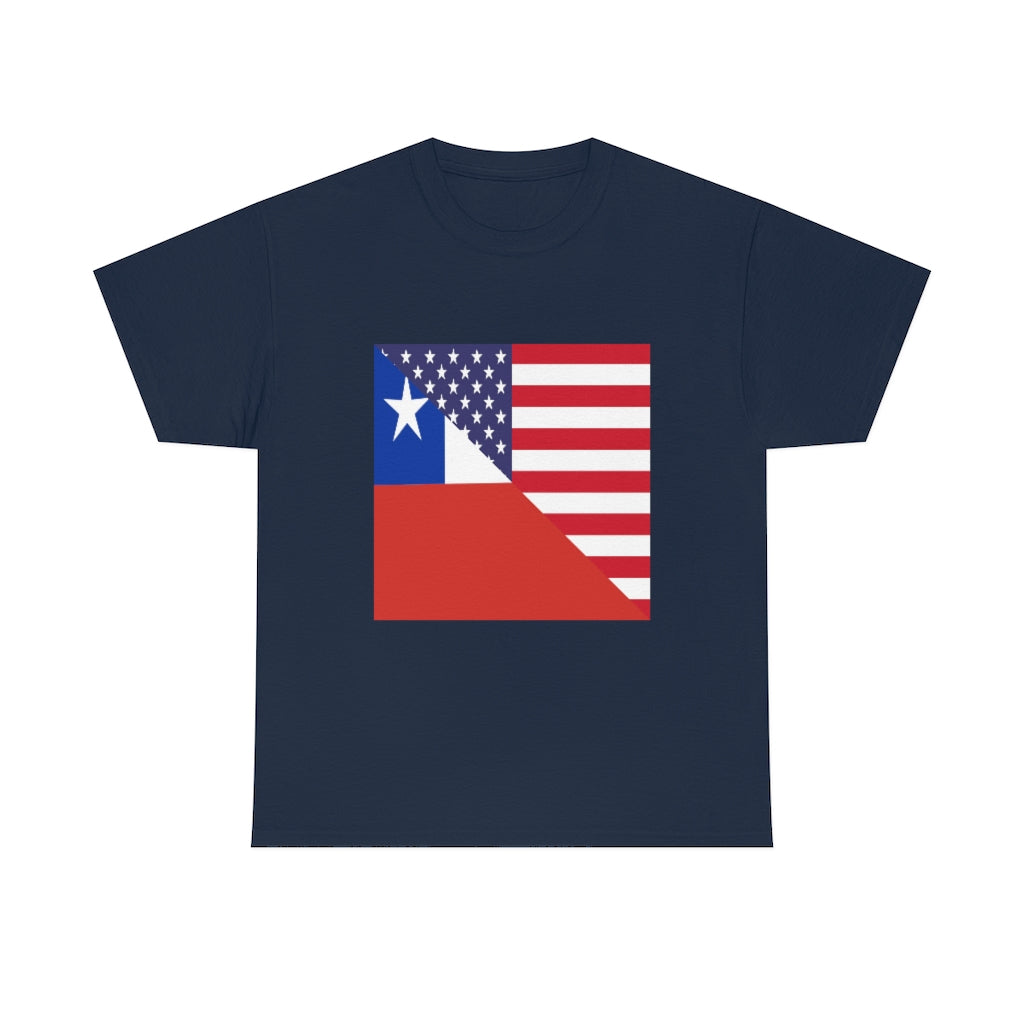 Chilean American Flag Tee Shirt | Unisex Chile USA Tshirt