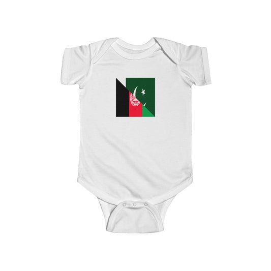 Baby Afghan Pakistan Flag Baby Bodysuit | Unisex Afghanistan Pakistani