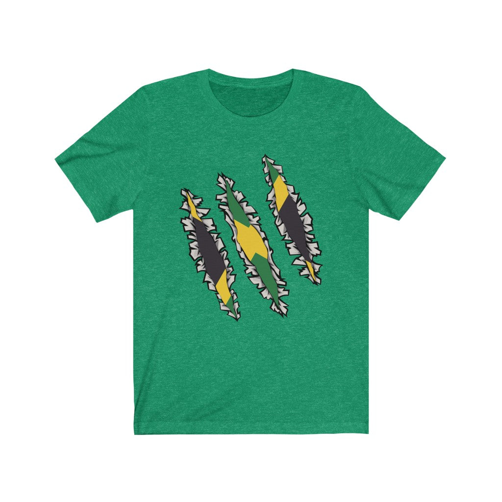 Slashed Jamaican Flag Shirt | Jamaica Tee Men Women Clothing