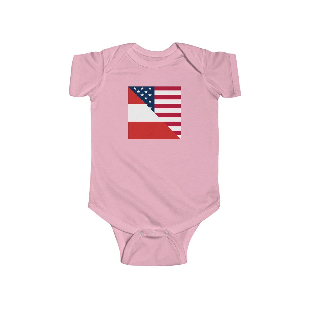 Austria American Flag Baby Bodysuit | Unisex Austrian USA