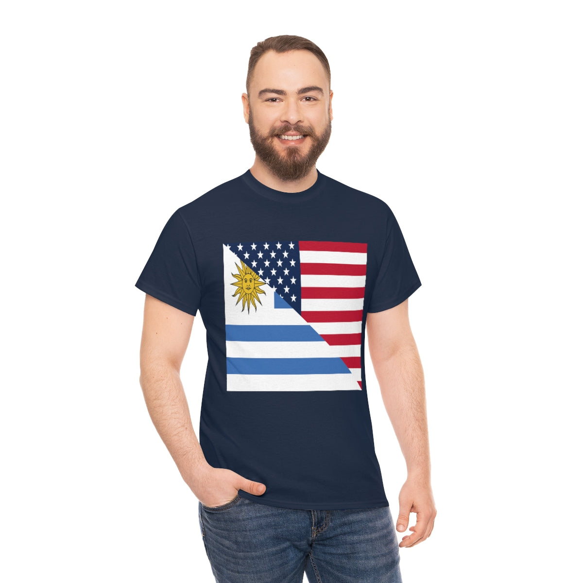 Uruguayan American Flag T-Shirt | Unisex Uruguay USA Tee Shirt