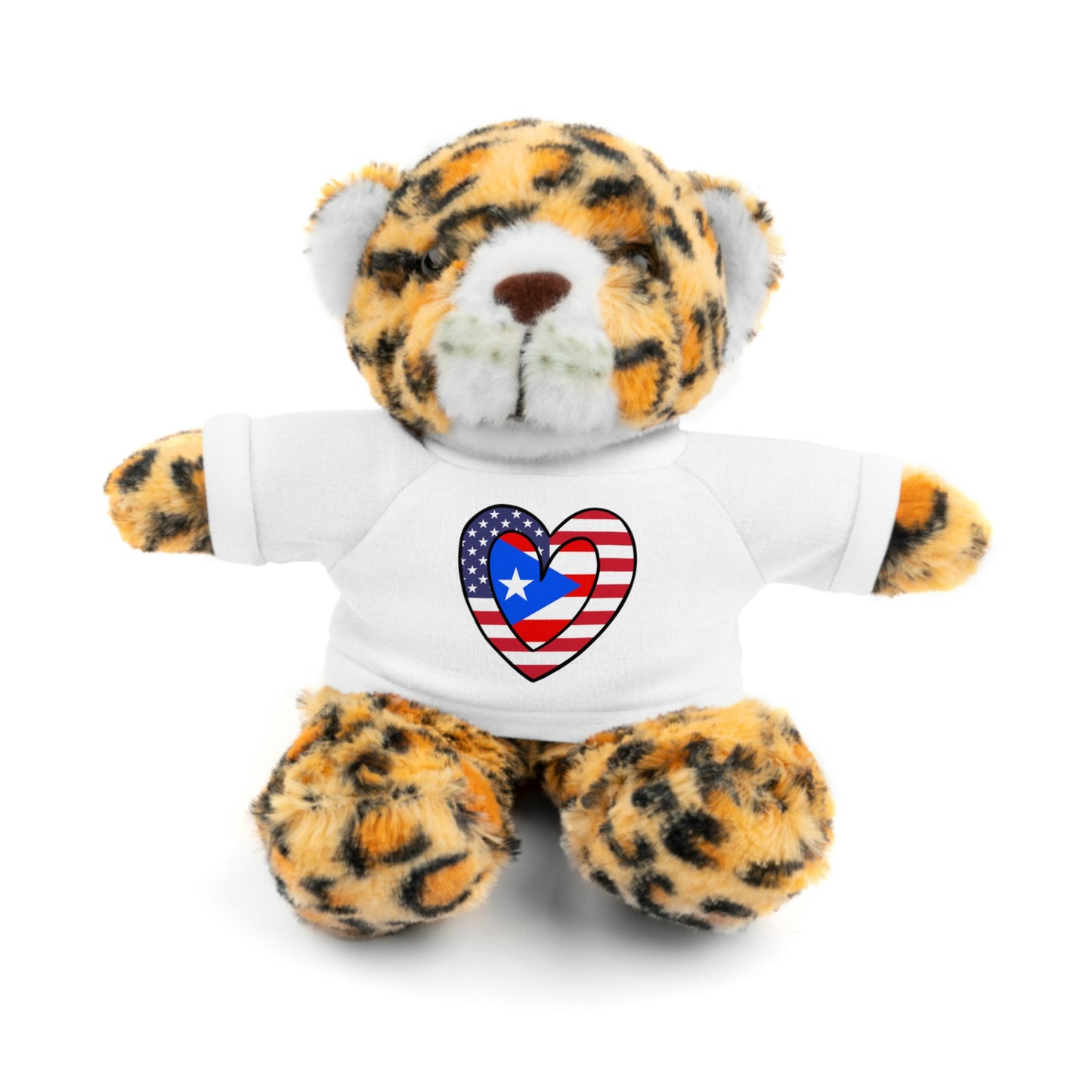 Puerto Rican American Valentines Day Gift Stuffed Animal | PR USA Flag Toy