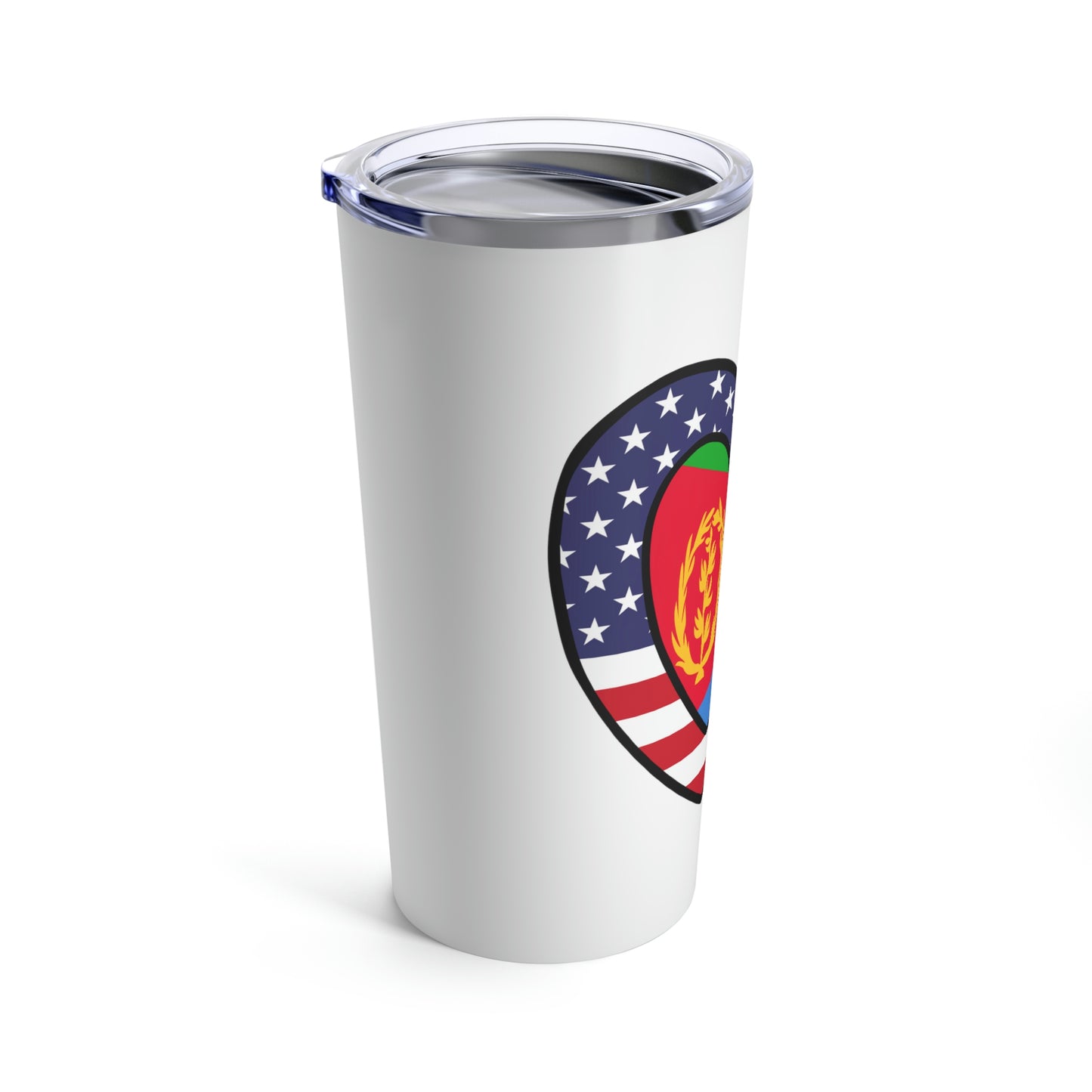 American Eritrean Flag Heart Valentines Day Gift USA Eritrea Tumbler 20oz