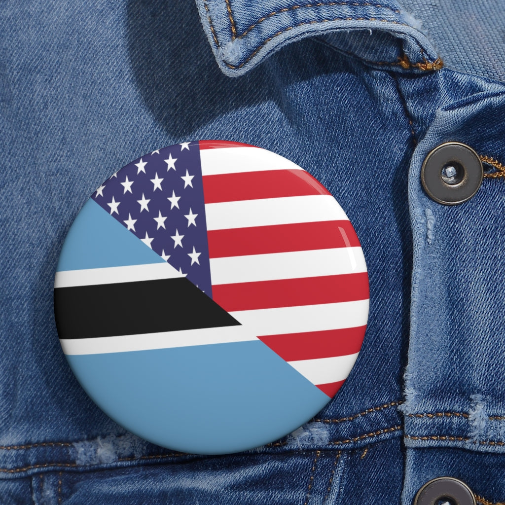 Botswana American Flag Pin Button | Motswana USA Pins