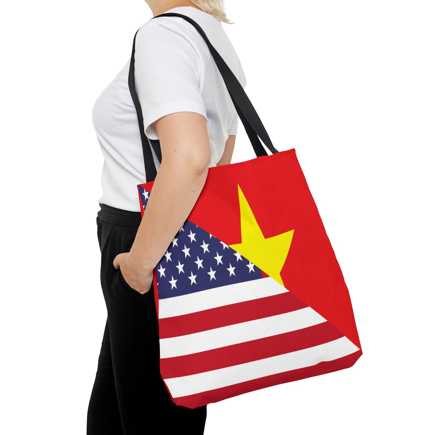Vietnamese American Flag Half Vietnam USA Tote Bag | Shoulder Bag