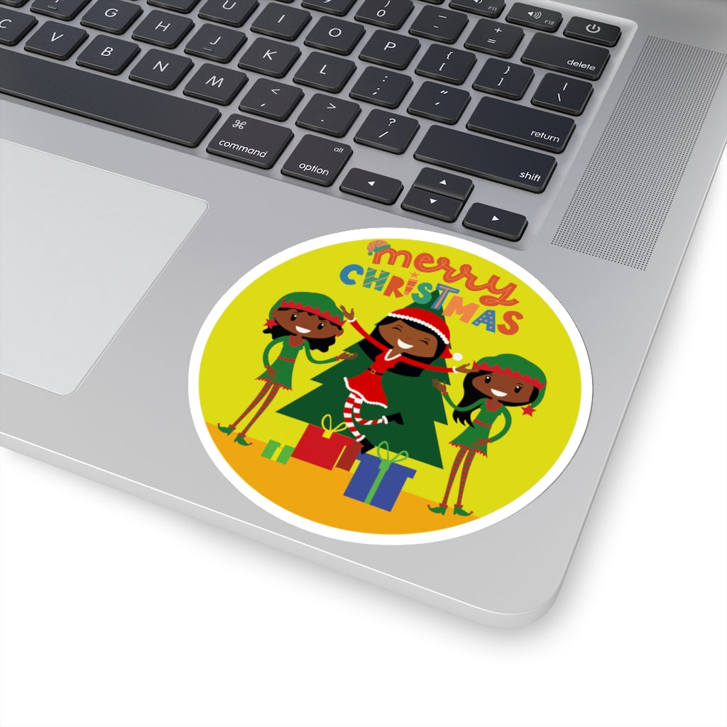 Merry Christmas Black Women Sticker | Black Christmas