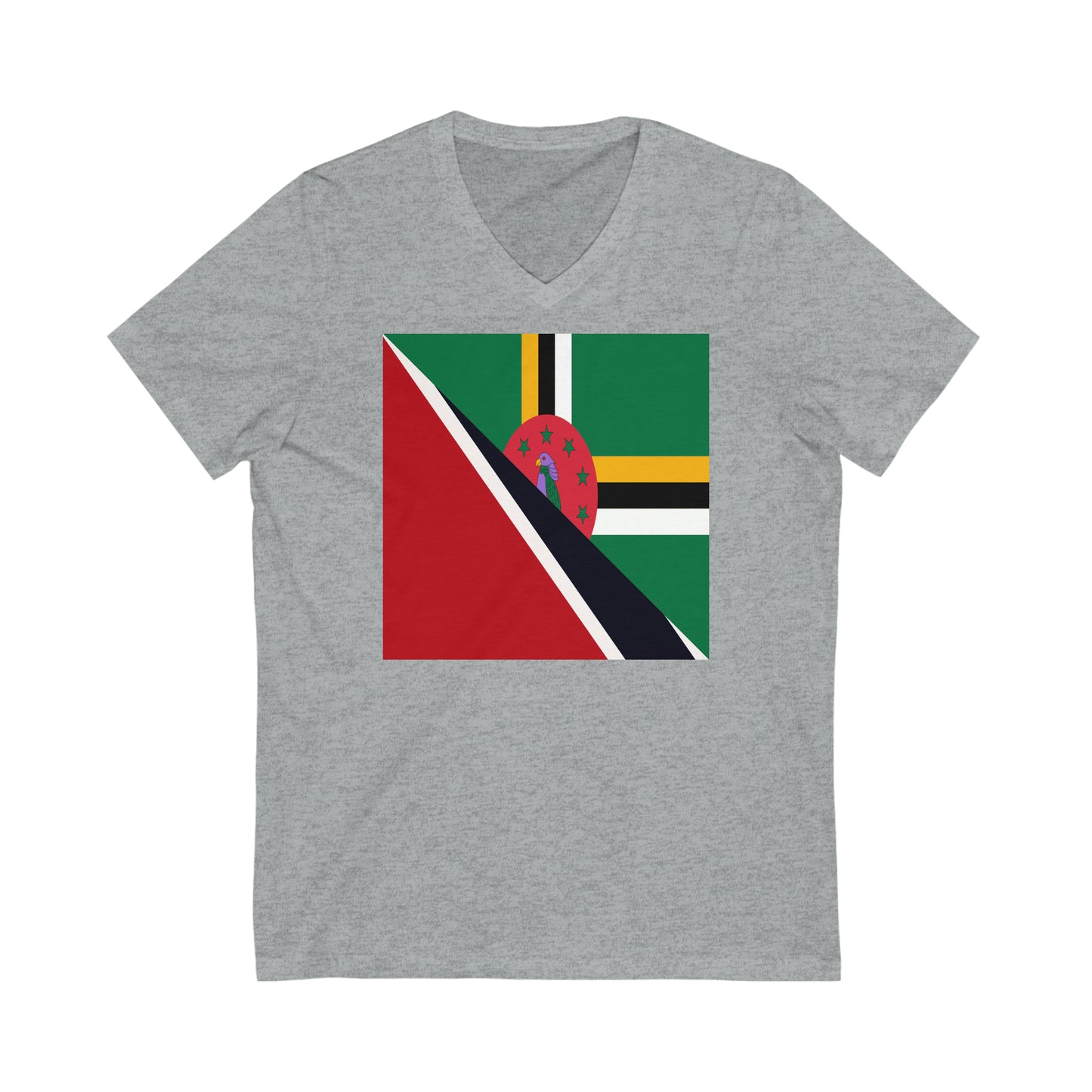 Trinidad Dominica Flag Trini Tobago V-Neck T-Shirt | Unisex Vee Shirt