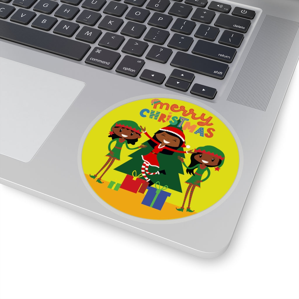 Merry Christmas Black Women Sticker | Black Christmas