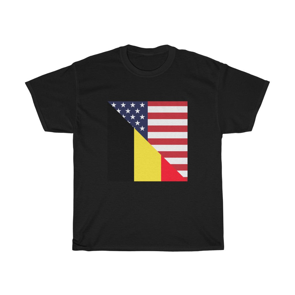 Belgium American Flag T-Shirt | Unisex Belgian USA Tee