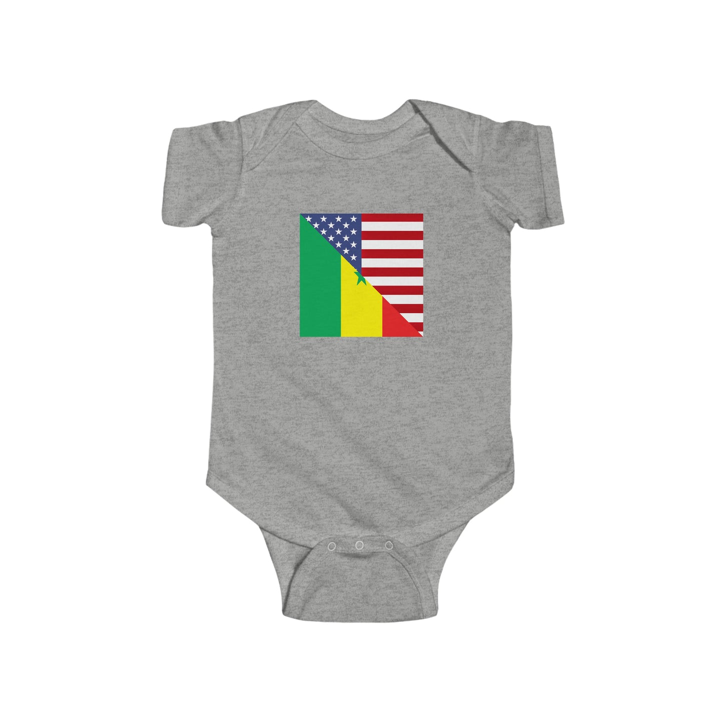 Senegalese American Flag Half Senegal USA Baby Bodysuit | Newborn Boy Girl