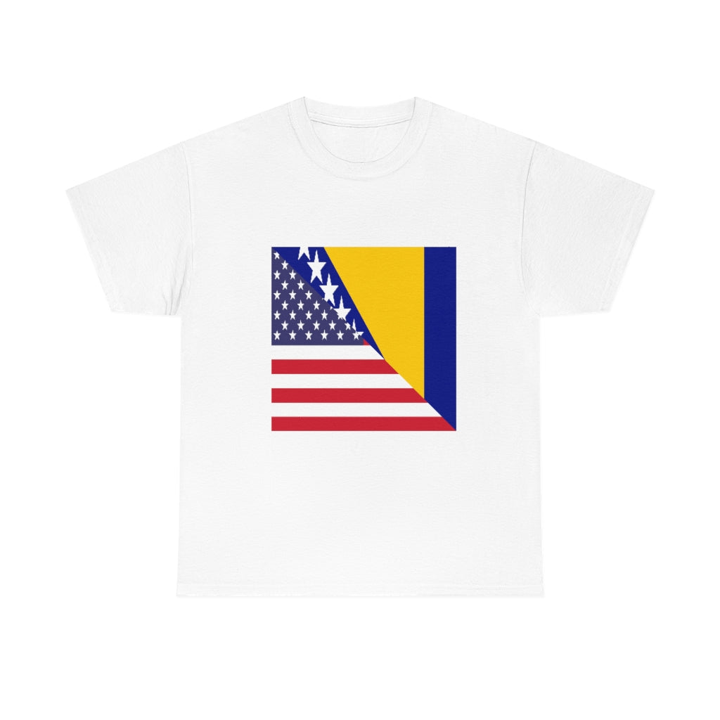 Bosnia and Herzegovina American Flag Tee Shirt | Bosnia USA Tshirt