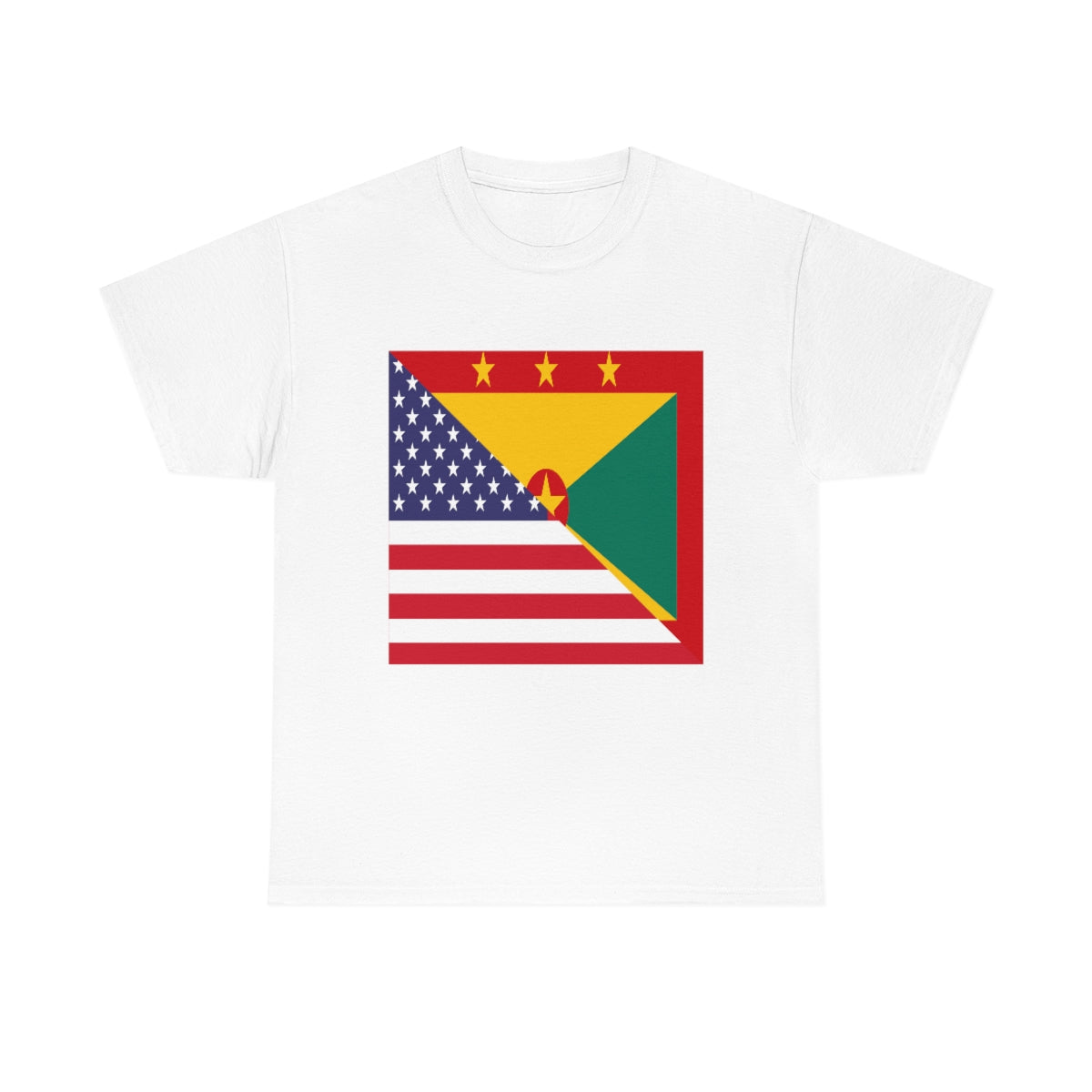 Grenadan American Flag Half Grenada USA T-Shirt | Unisex Tee Shirt