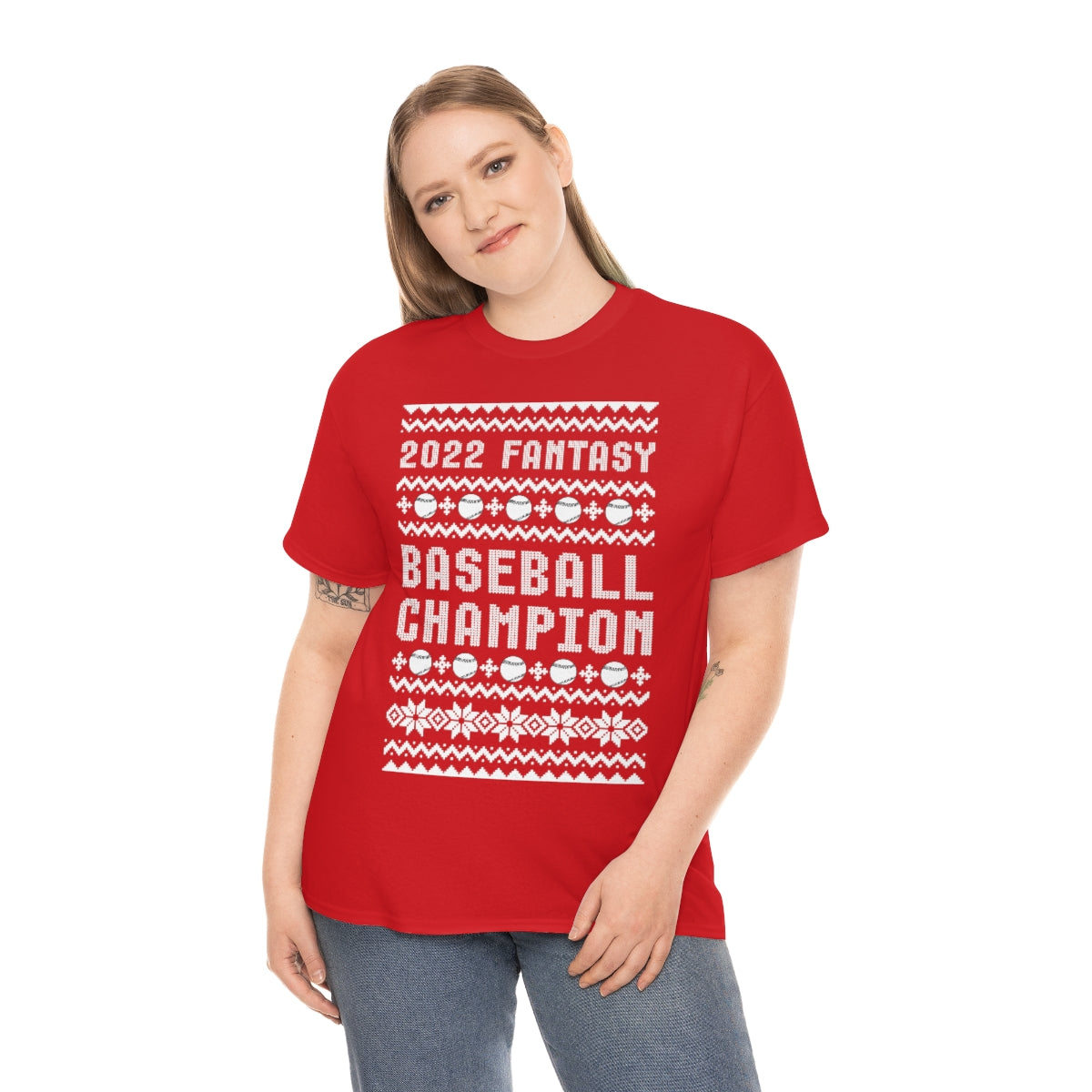 Fantasy Baseball Champion 2022 Ugly Christmas Tee Shirt | Unisex Champ T-Shirt