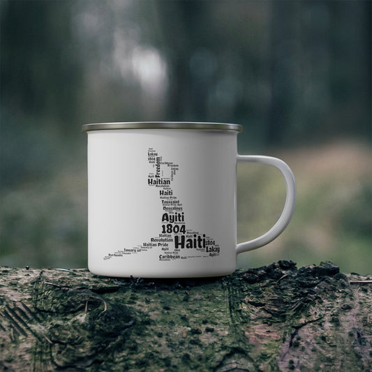 Neg Mawon Haitian Shapecloud Black | Neg Marron Haiti 12oz Enamel Mug