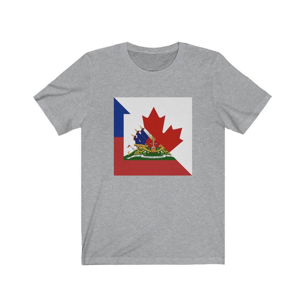 Half Haitian Canadian Flag Tee | Haiti Canada T-Shirt