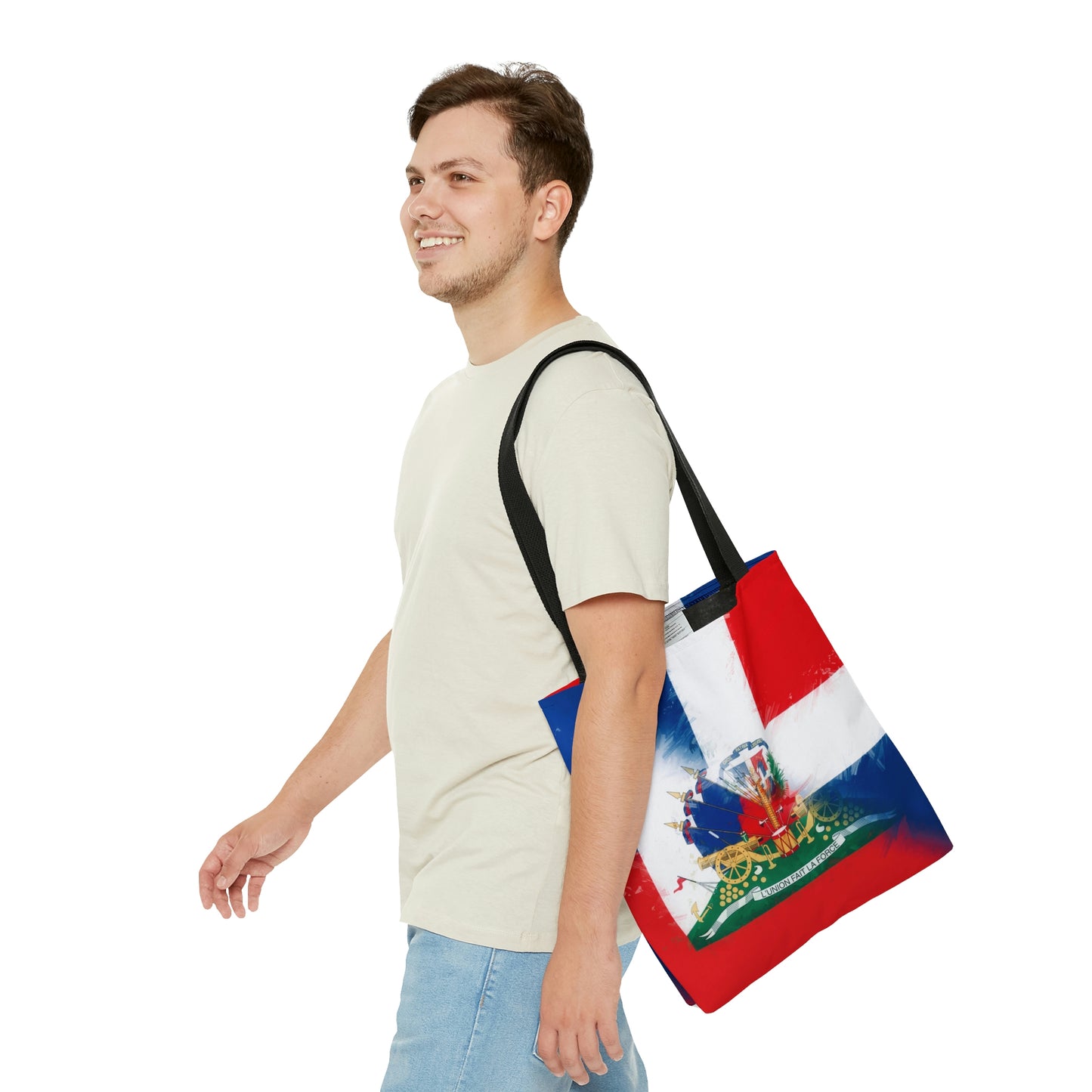 Haiti Dominican Republic Flag | Hispaniola DR Half Haitian Dominican Flag Tote Bag | Shoulder Bag