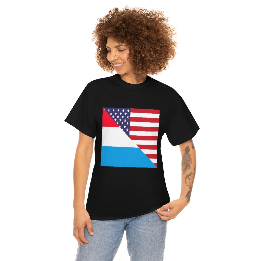 Luxembourg American Flag Unisex Tee Shirt | Luxembourger Tshirt