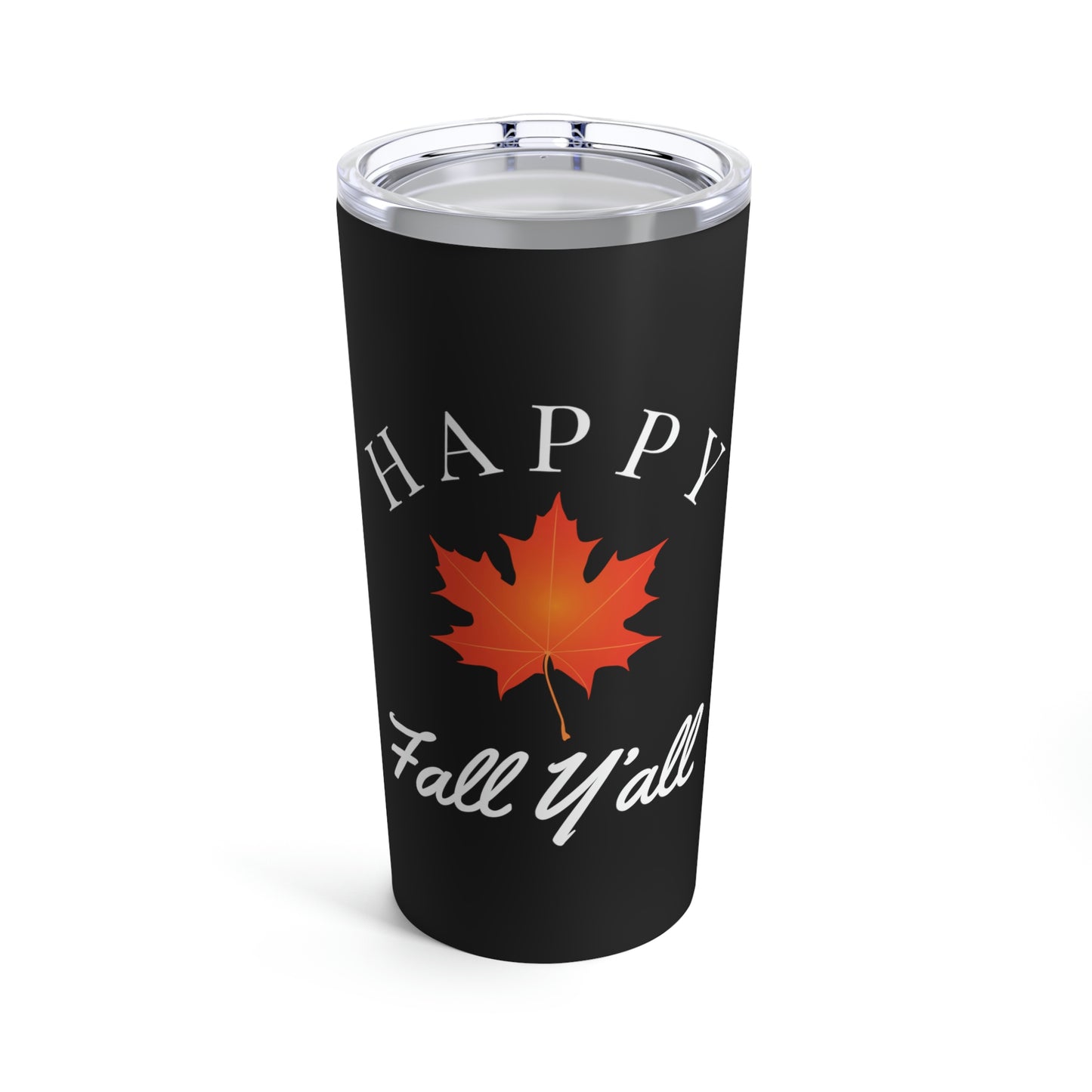 Happy Fall Yall | Orange Leaf White Autumn Leaves Tumbler 20oz