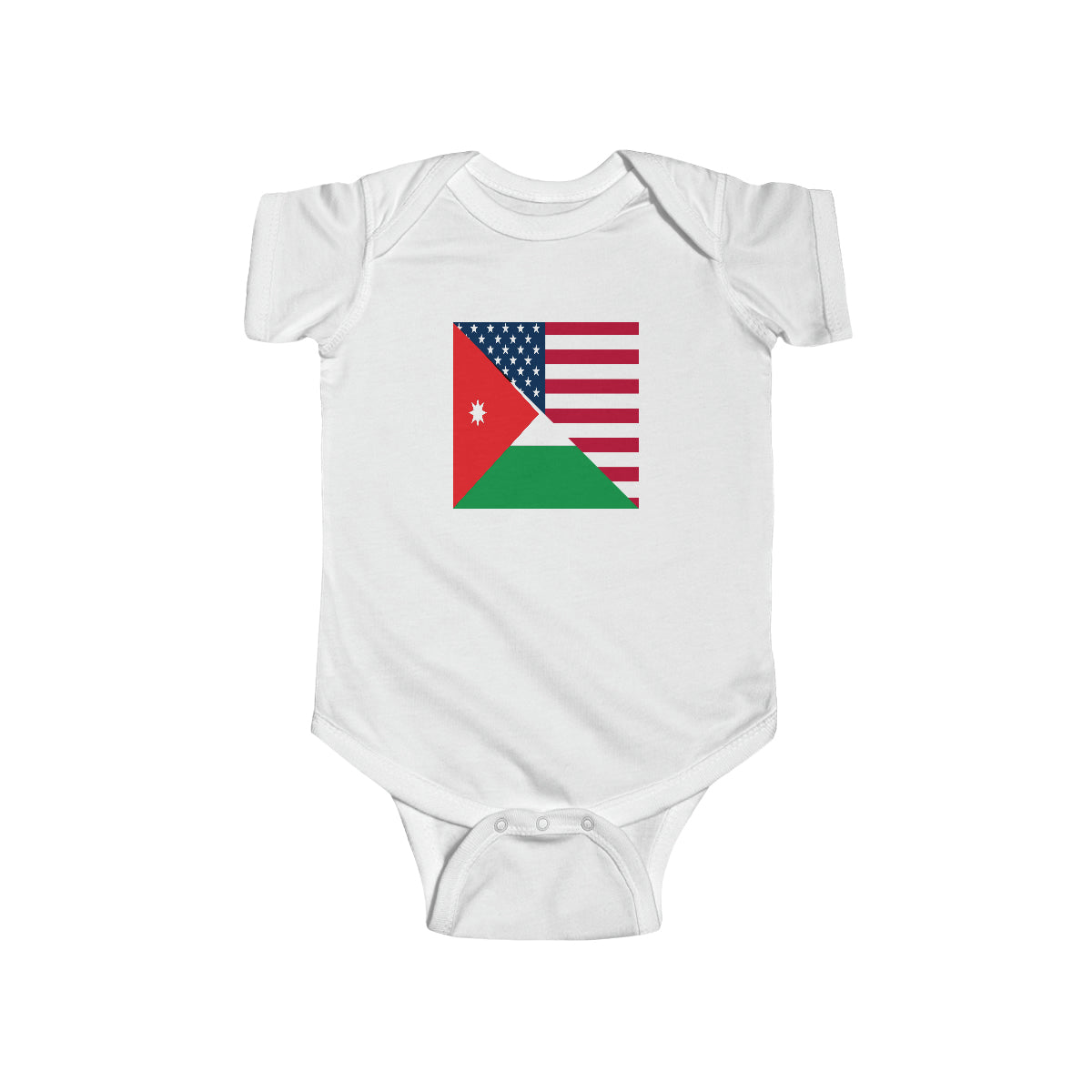 Jordan American Flag Half Jordanian USA Baby Bodysuit | Newborn Boy Girl