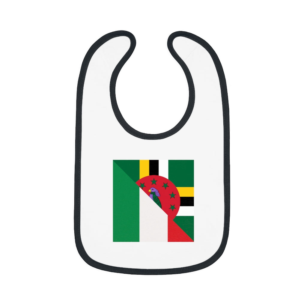 Dominican Italian Flag Baby Bib | Half Italy Dominica Newborn Bib