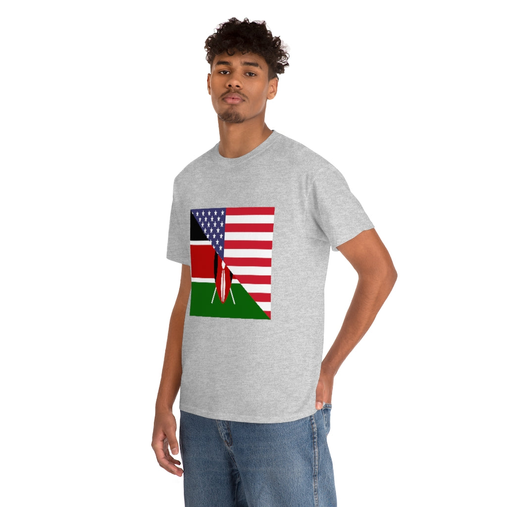 Kenyan American Flag Tee Shirt | Kenya USA Tshirt