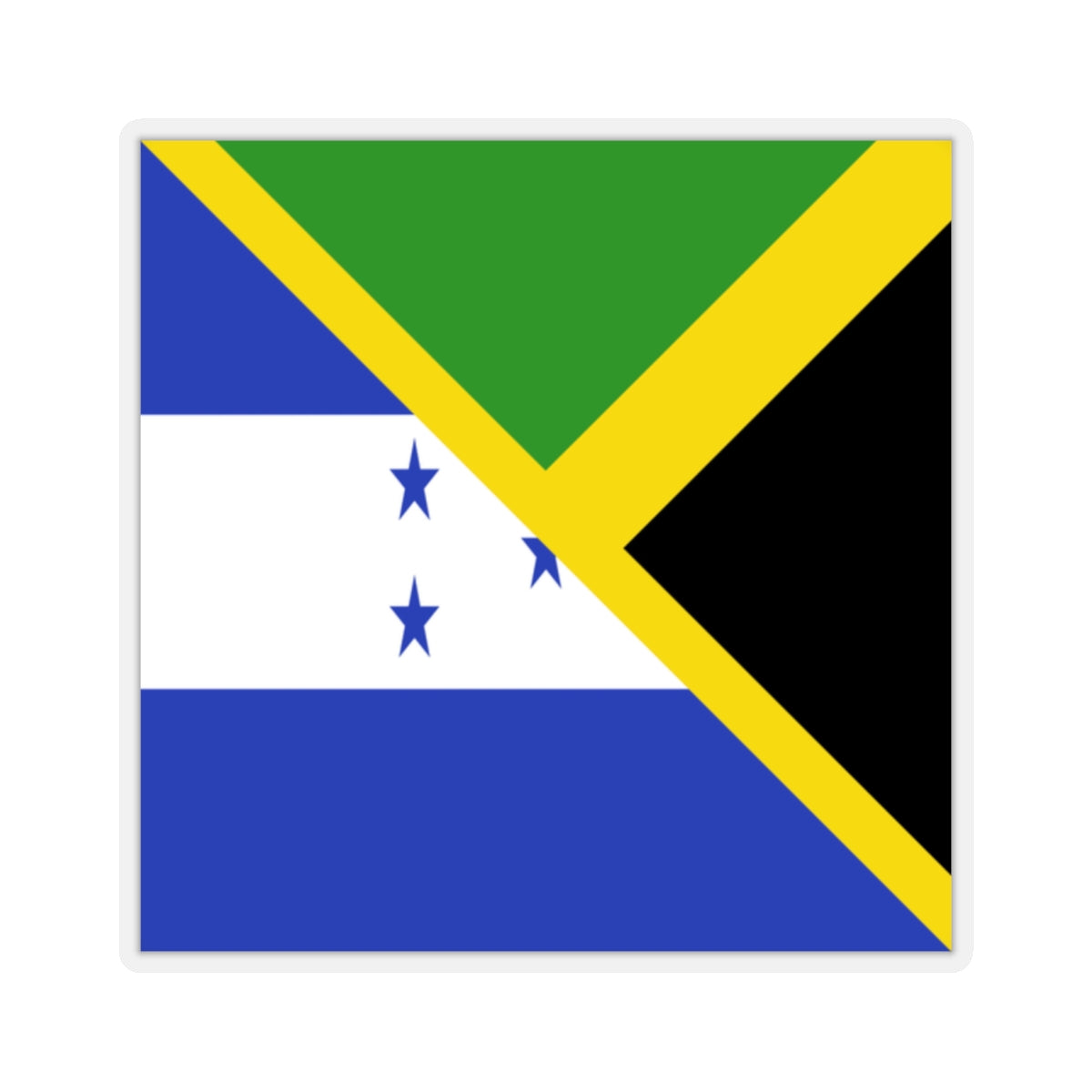 Jamaican Honduran Flag Sticker | Jamaica Honduras Flag Sticker