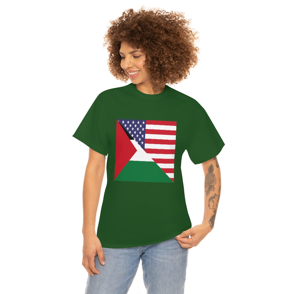 Palestinian American Flag T-Shirt | Unisex Palestine Men Women Tee