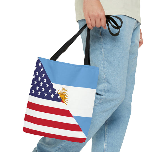 Argentina American Flag Argentinian USA Half Tote Bag | Shoulder Bag