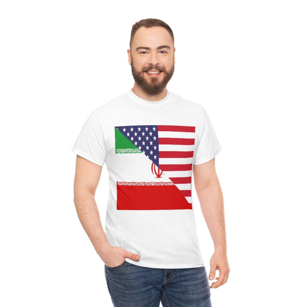 Iran American Flag Tee Shirt | Unisex Iranian USA Tshirt