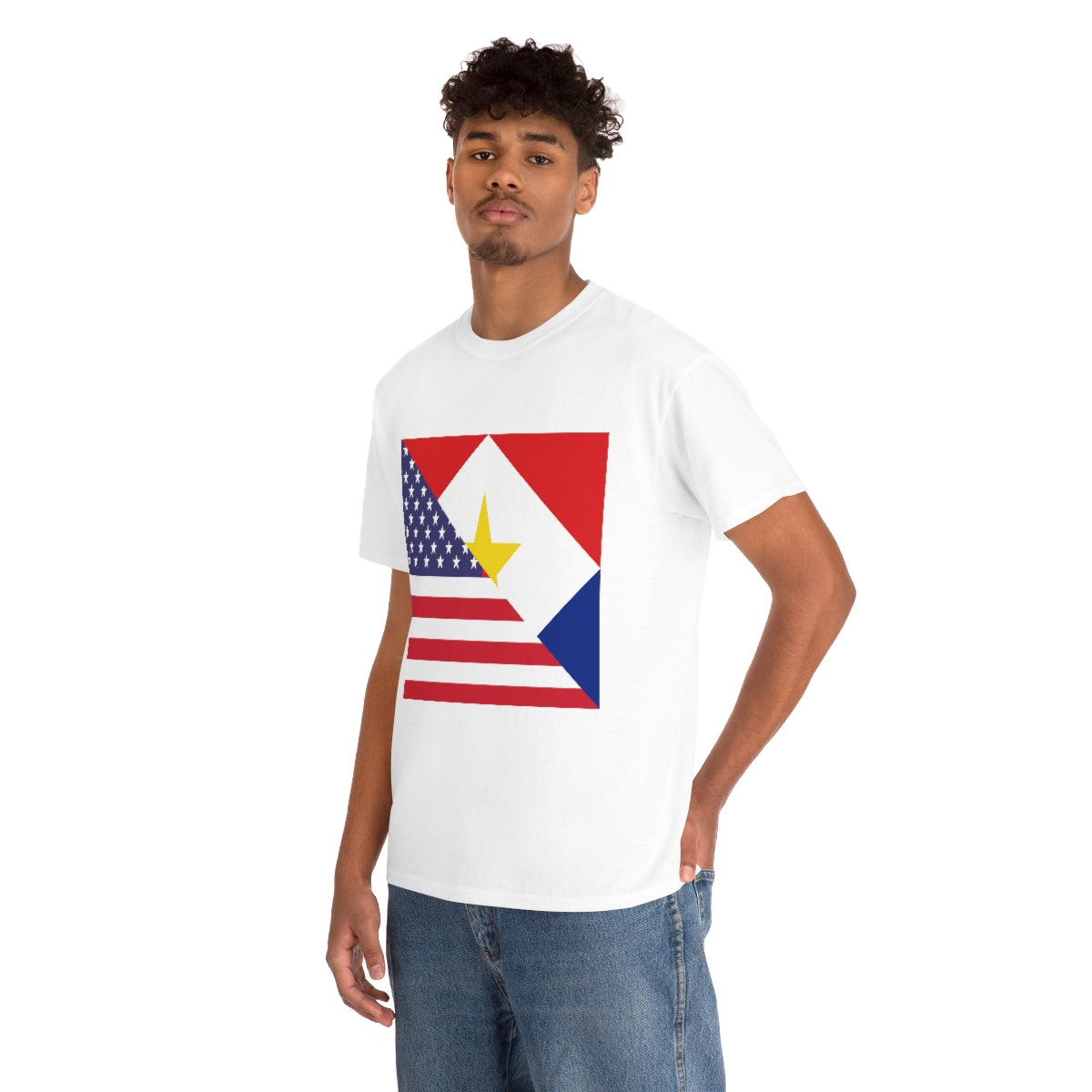 Saba American Flag Half Sabaean USA T-Shirt | Unisex Tee Shirt