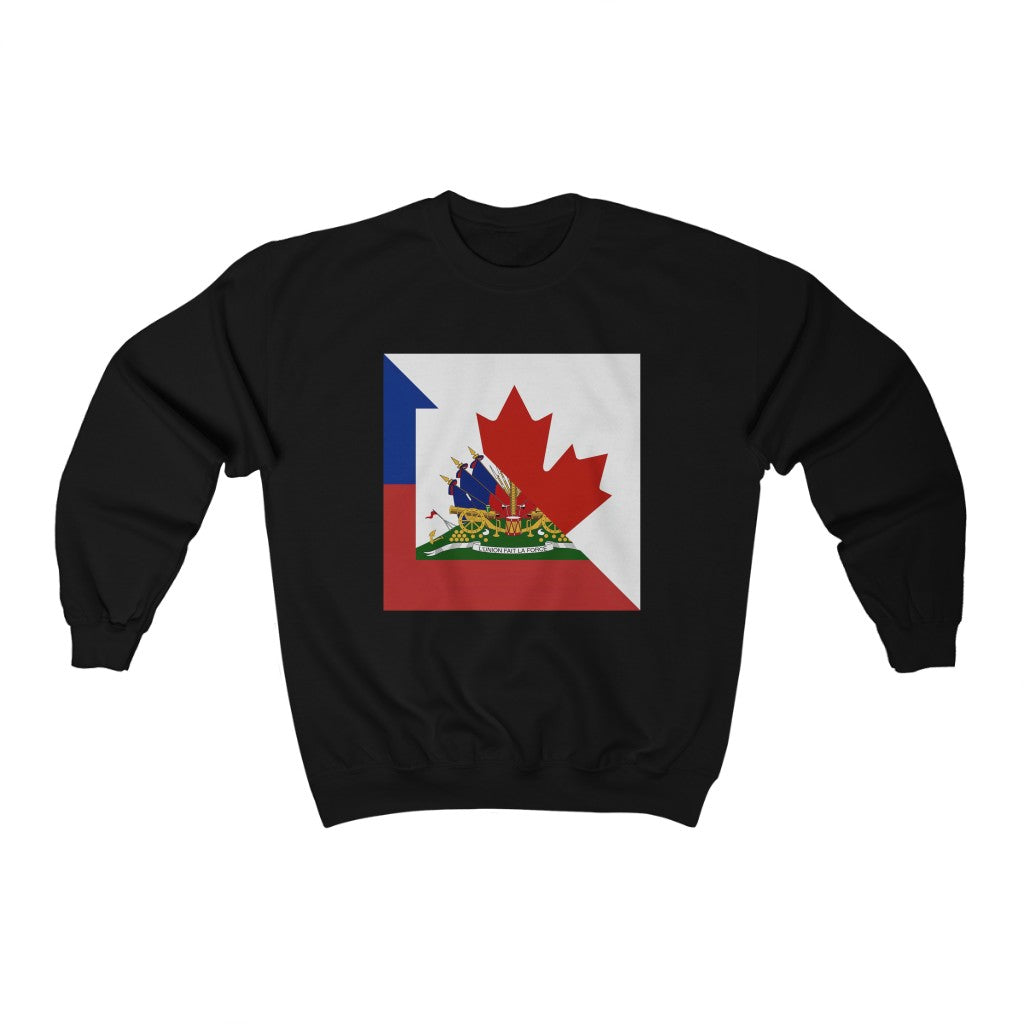 Half Haitian Canadian Flag Sweatshirt | Haiti Canada Sweater