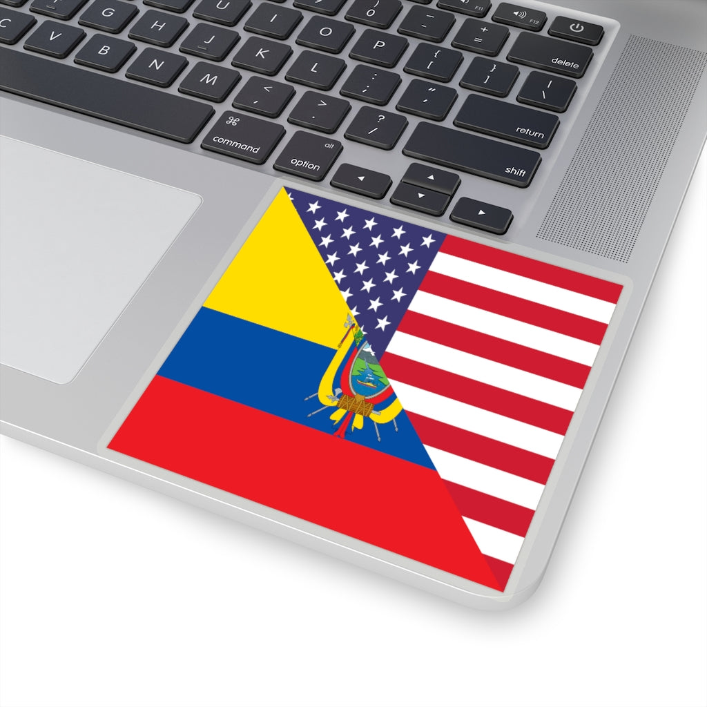 Ecuadorian American Flag Sticker | Ecuador USA Stickers