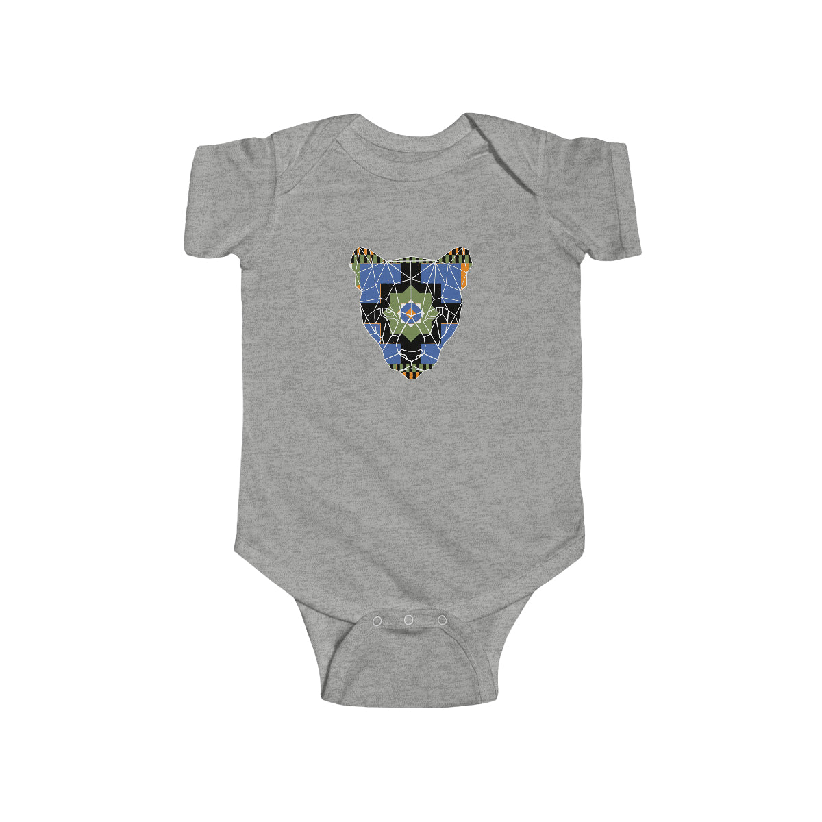 Tribal Panther Head Animal Baby Bodysuit | Newborn Boy Girl