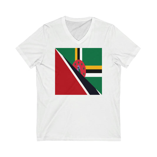 Trinidad Dominica Flag Trini Tobago V-Neck T-Shirt | Unisex Vee Shirt